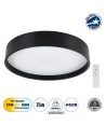GLOBOSTAR® NARNIA 61257 Μοντέρνο Φωτιστικό Οροφής LED 75W 8625lm 120° AC 220-240V IP20 Ρυθμιζόμενο Λευκό CCT με Χειριστήριο από 2700K έως 6000K Dimmable - Lumileds SMD Chip - Μαύρο Ματ - Μ45 x Π45 x Υ8cm - 3 Χρόνια Εγγύηση